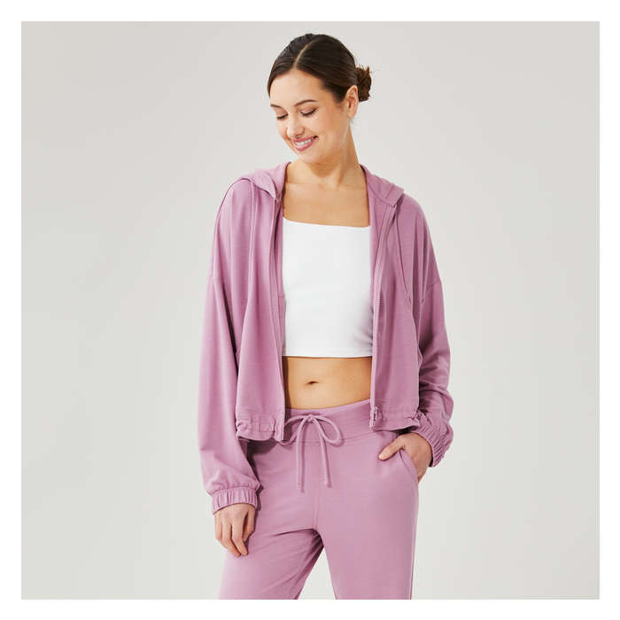 Women's Active Hooded Jacket - Light Mauve